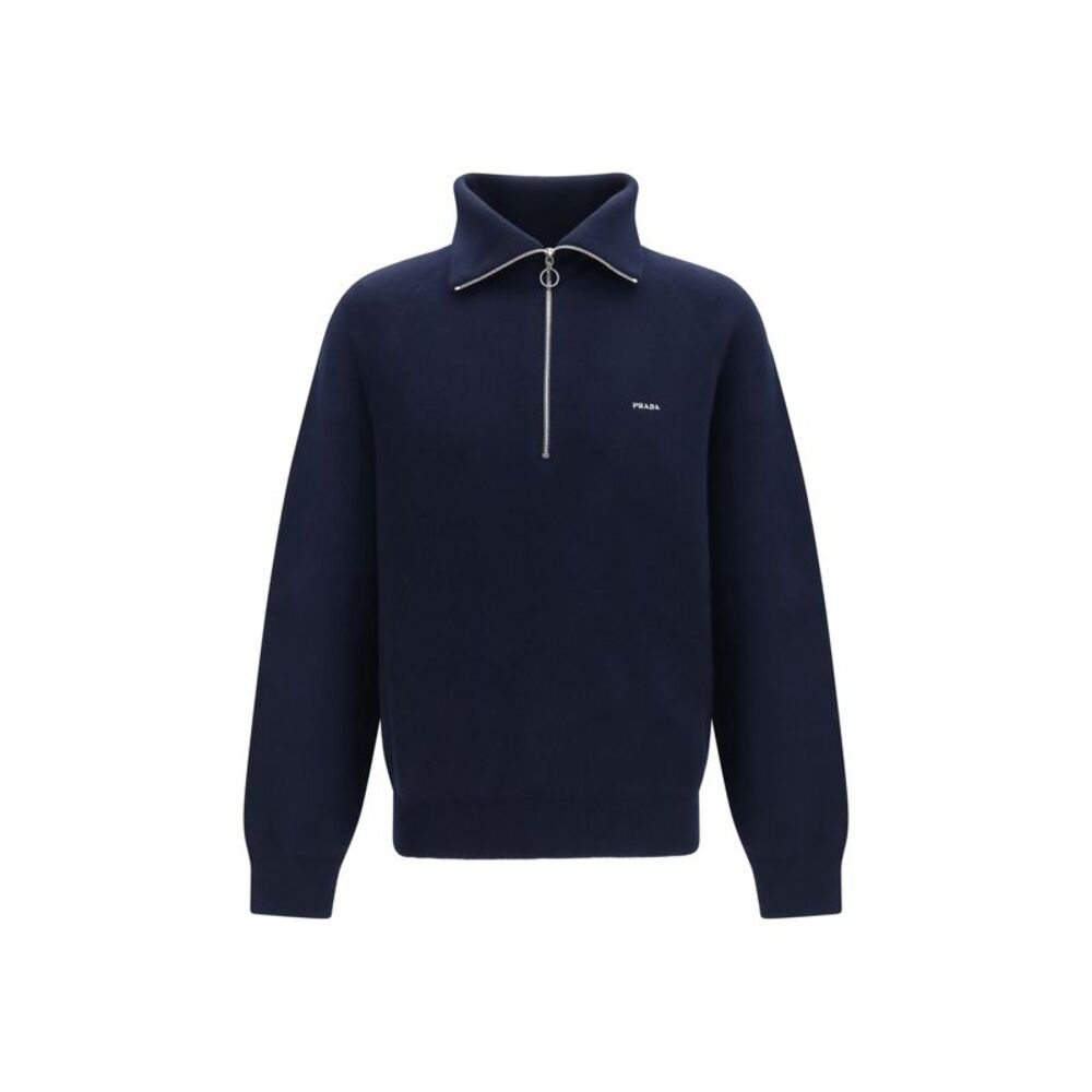 Prada Men Half-Zip Wool And Cashmere Sweater